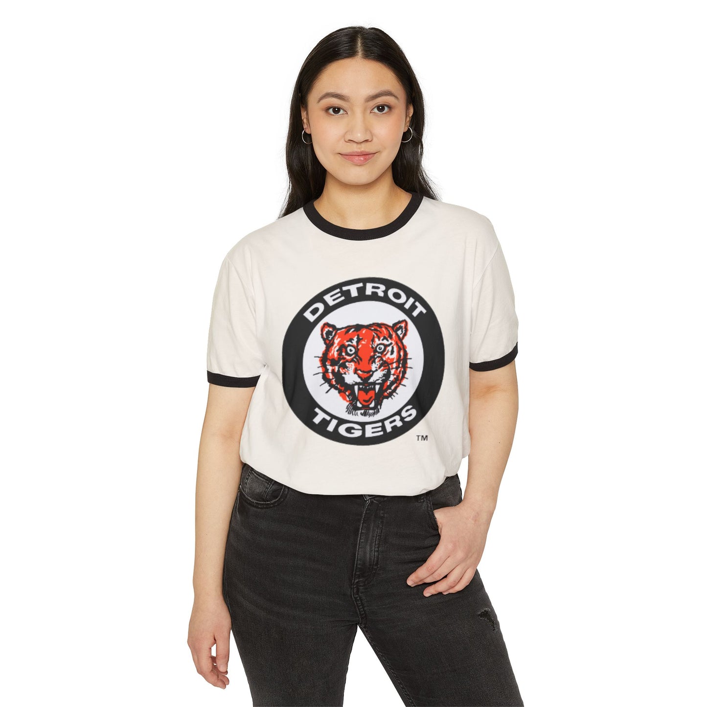 Detroit Tigers Logo Vintage / old school Unisex Cotton Ringer T-Shirt