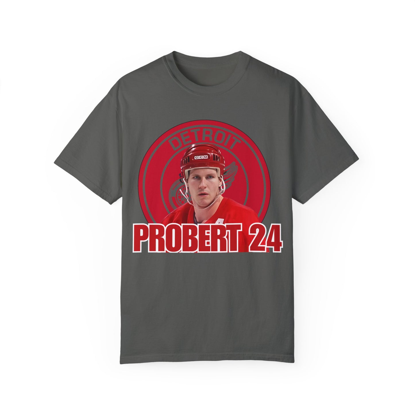 Bob Probert Detroit Red Wings #24 Unisex Garment-Dyed T-shirt, Vintage Hockey