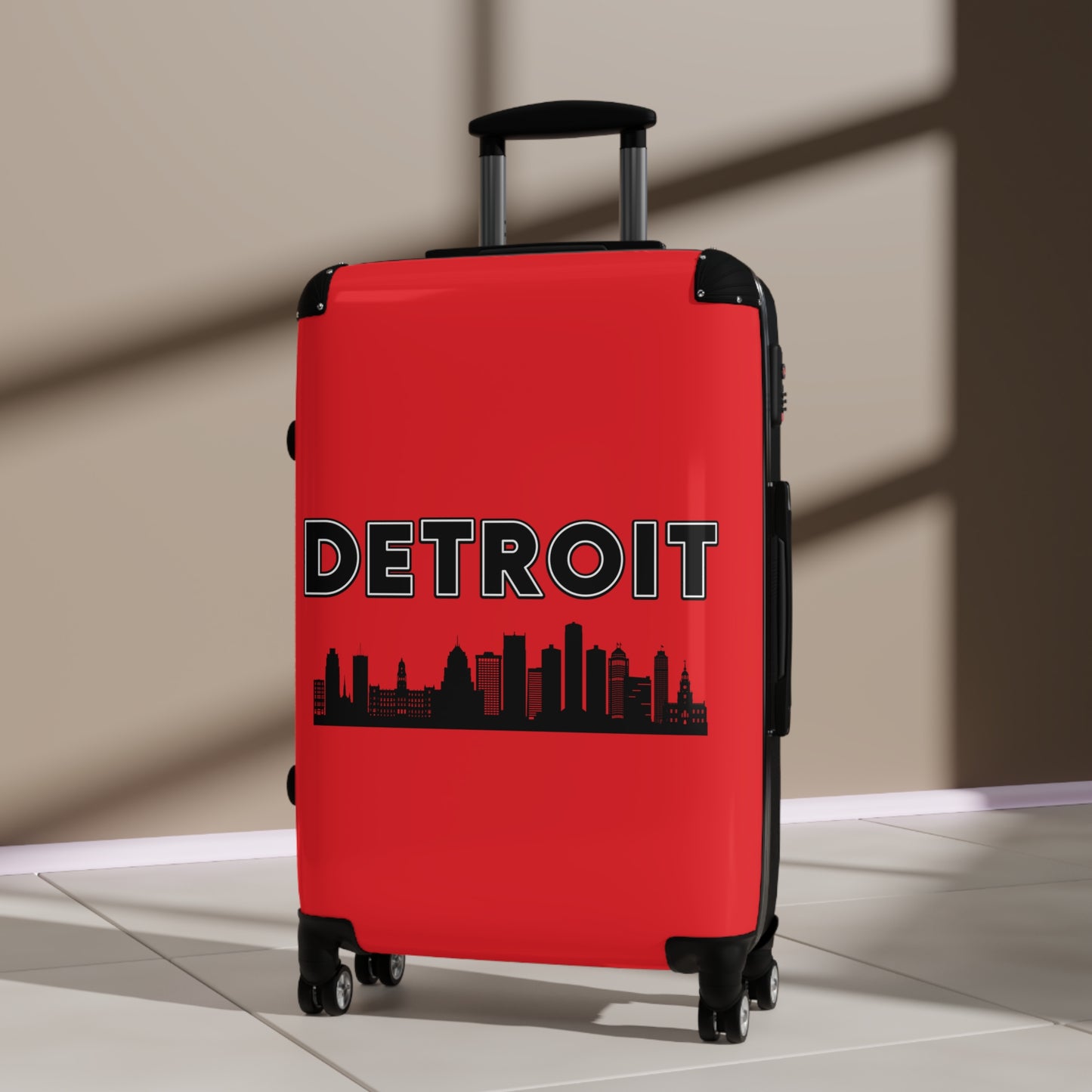 Suitcases with Detroit Skyline, Travel Luggage, Vacation Bags, Traveling Gear,