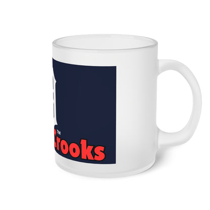 Frosted Glass Mug, Detroit Crooks design - Unique Coffee Cup, Gift for Detroit