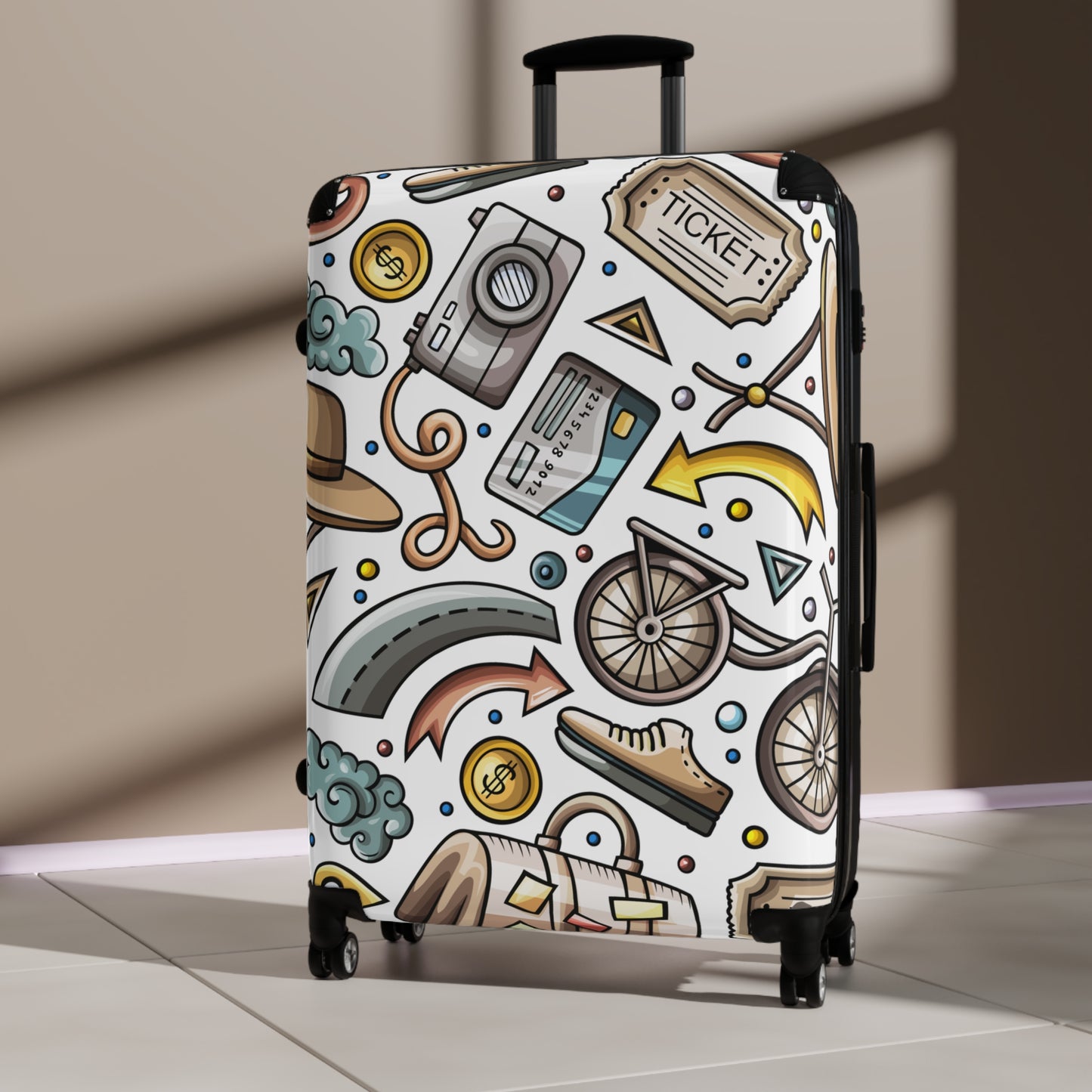 Vintage Travel Suitcase, Retro Style Luggage for Traveling, Modern Design