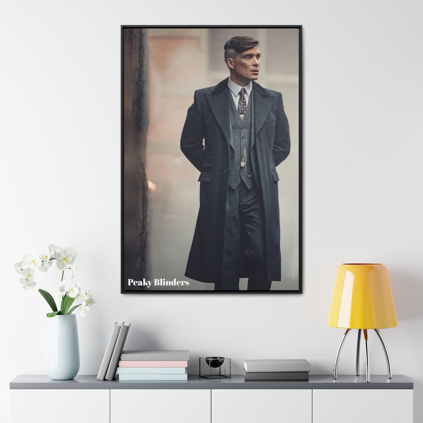 Canvas Wrap Wall Art, Thomas Shelby Peaky Blinders Poster Print, Vertical Frame,