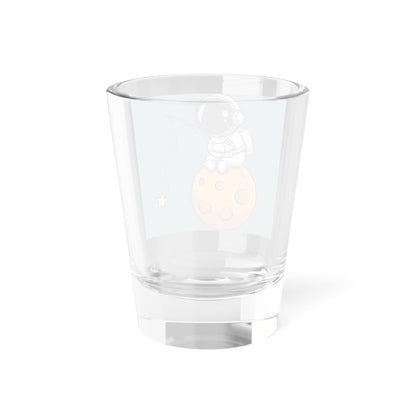 Space man fishing from the moon  Shot Glass, 1.5oz