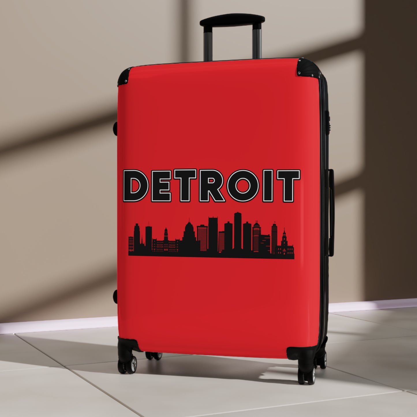 Suitcases with Detroit Skyline, Travel Luggage, Vacation Bags, Traveling Gear,